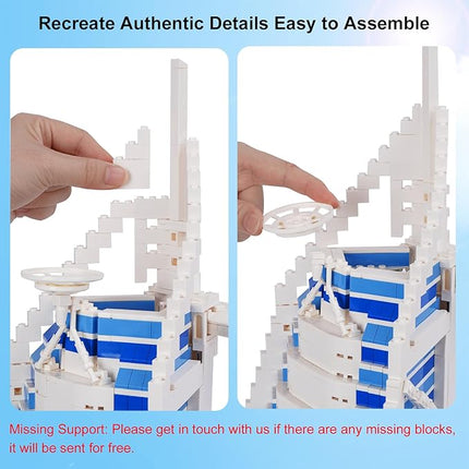 Building Blocks Set, Hotel Burj Al Arab Kit Model Brick Standard Size, World Famous Architecture Model, Birthday for Adults and Children 8+ 1306 Pieces