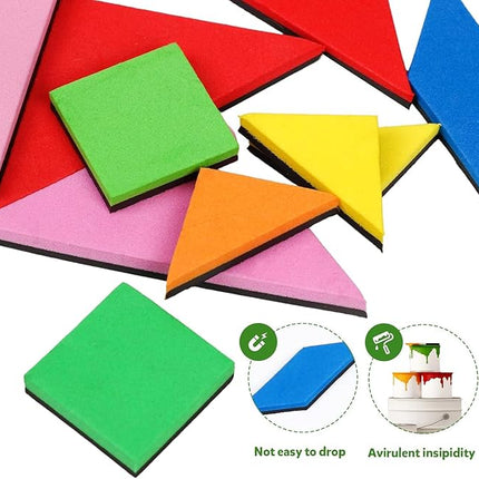 Travel Tangram Puzzle Magnetic Puzzle Book Game Road Trip Game Jigsaw Shapes Dissection STEM Games with Solution IQ Educational Toy for Kid Adult Challenge Brain Teasers 368 Patterns(2Pcs Tangrams)