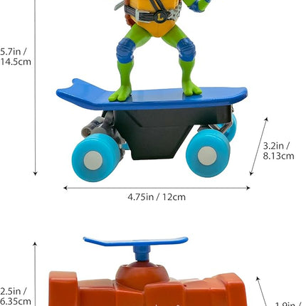 Teenage Mutant Ninja Turtles Toy, Leonardo Half Pipe RC Skate Vehicle, 2.4 GHz Skateboard Controller, Mutant Mayhem TMNT Remote Control Toy for Kids, Ages 3+