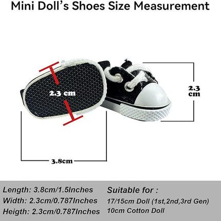 3pcs Doll Accessories Set Included Mini Glasses, Shoulder Bag and Canvas Shoes, Dress Up Accessories Replacement for 17cm Doll, Mini Costume Supplies for 6.7in Figures (Set of Brown)