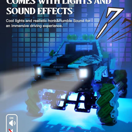 Pickup Truck Building Kits with Remote Control for Adults,Technic Off-Road Car Building Blocks Toys,STEM Engineering Gift for Mens,Boys,Kids-1550PCS(Green)