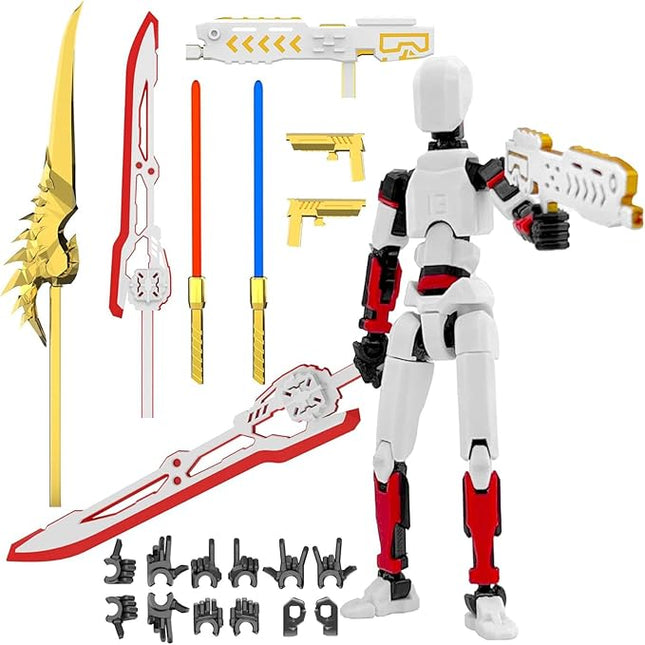 T13 Action Figure (Assembly Completed) Titan 13 Dummy 13 Action Figure Robot 13 Figure 3D Printed Articulated Multi-Jointed Movable Robot Model (Space Warrior)