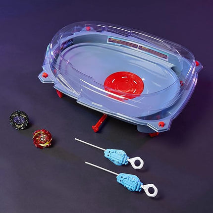 Beyblade Burst Surge Speedstorm Motor Strike Battle Set with Motorized Stadium, 2 Top Toys and 2 Launchers