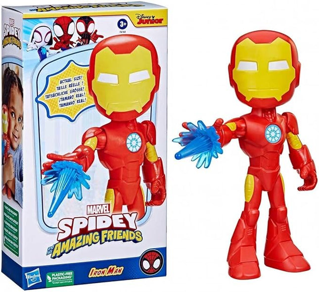Spidey and his Amazing Friends Supersized Iron Man Action Figure, 9-Inch Avengers Action Figures, Marvel Super Hero Preschool Toys for 3+ Years