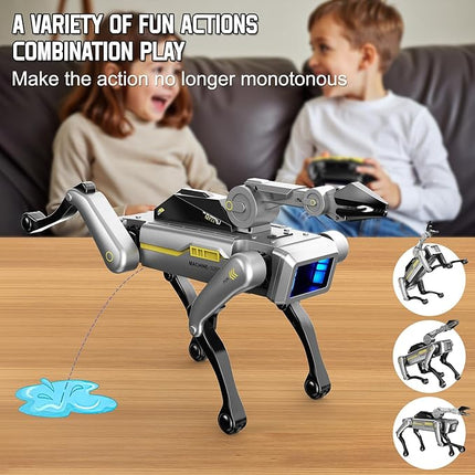 STEM Smart Robot Dog with Mechanical Claw, Grab & Carry Toys, Remote Control Programmable Robot Pet for Kids Ages 6+, Interactive Dog with 18+ Tricks, Gift for Boys & Girls