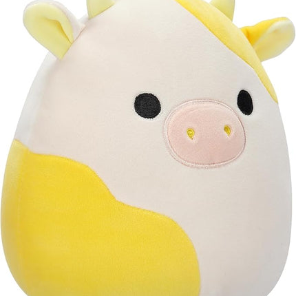 Squishmallows Original Plush 19 cm - Bodie the Cow Yellow and White - Official Jazwares Plush Toy