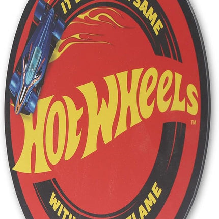 Mattel Hot Wheels Not the Same Without the Flame Metal Sign - Fun Hot Wheels Wall Decor for Kids' Bedroom or Man Cave