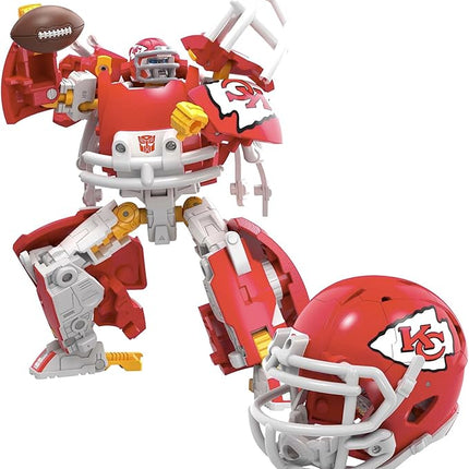 Transformers NFL Kansas City Chiefs KC-59, 5.5-Inch Action Figure Changes from Robot to Helmet, Football Toys for Ages 8+