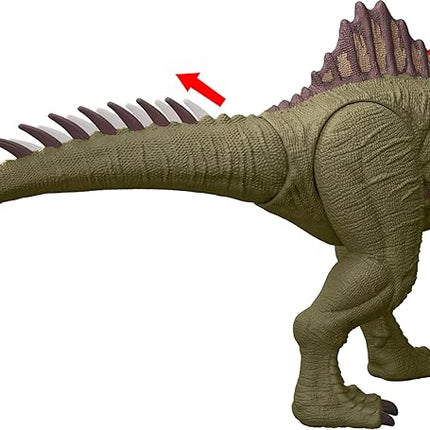 Mattel Jurassic World Chaos Theory Battle Roarin’ Becklespinax Dinosaur Action Figure Toy, Rampage Head Strike, Chomp, Roars & Snarls, Extending Spikes (Amazon Exclusive)