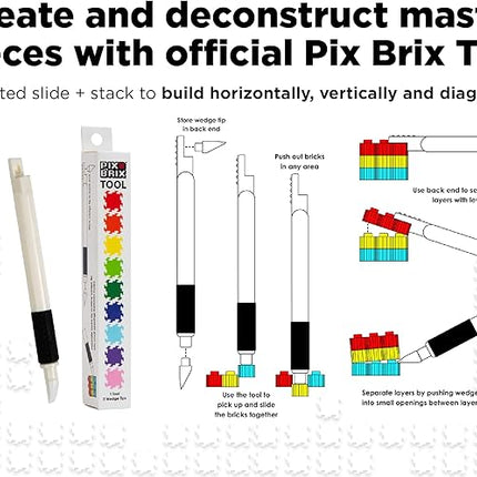 Pix Brix Pixel Art kit Puzzle Bricks - 3,000 Piece Pixel Art Container, 12 Color Medium Palette - Interlocking Building Bricks, Create 2D and 3D Builds Without Water or Glue - Stem Toys, Ages 6 Plus