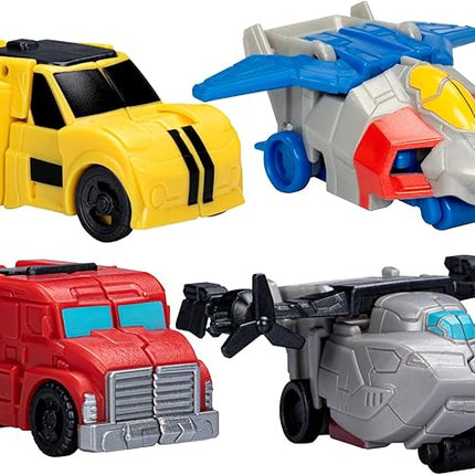 Transformers EarthSpark Tacticon Bundle, Set of 4 Mini Robot Action Figures, Converts in 1 Step, Interactive Fidget Toys for Boys and Girls Ages 6 and Up (Amazon Exclusive)