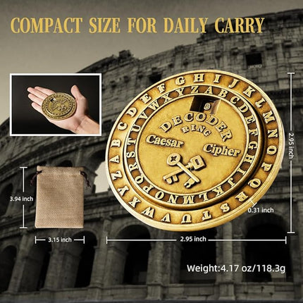 VIGIamy Fidget Toys Adults Brain Teaser Puzzles Fidget Spinners Metal Anxiety Stress Relief Toy Mind Puzzles Escape Room Game ADHD Autism Fidget Birthday Gift Gadget for Men Office Desk Toy (Brass)