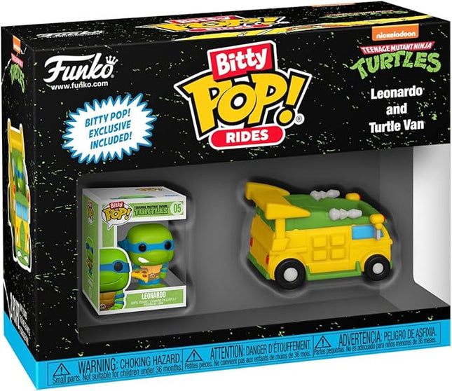Funko Pop Bitty Ride: Teenage Mutant Ninja Turtles - Leonardo with Van - TMNT Retro/Classic - Collectable Vinyl Figure - Gift Idea - Official Merchandise - Toys for Kids & Adults - Superheroes Fans