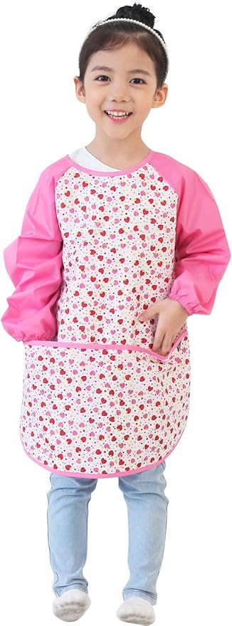 Kids Waterproof Art Smock – Long Sleeve Apron for Painting, Baking, Sensory Play (Ages 1–10)