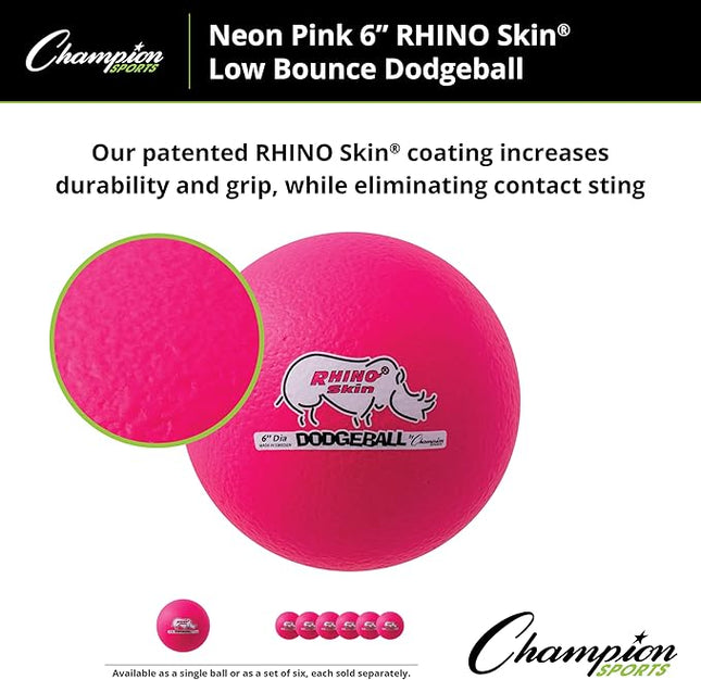 Champion Sports® Rhino Skin® Low Bounce Dodgeball Sets & Singles for Playground, PE, Backyard & League Games – Team Sports Equipment for Youth & Adults