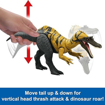 Mattel Jurassic World Dinosaur Toys with Roar Sound & Attack Action, Wild Roar Posable Figures, Physical & Connected Digital Play