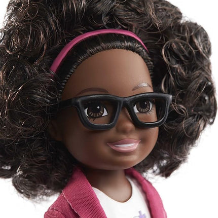 Barbie Chelsea Can Be Anything Doll & Playset, Brunette Boss Small Doll with Curly Hair, Outfit & 7 Career Accessories