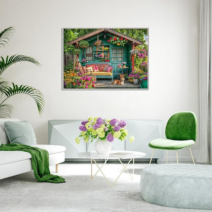 1000 Piece Puzzle for Adults, Flower House Jigsaw Puzzle, Family Puzzles Game, Interlock Perfectly No Dust, Home Decoration Puzzle, Gift for Valentine Friends Parents Kids