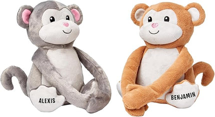 Let's Make Memories Personalized Hugging Plush Monkeys - for Couples - Stuffed Animal, Multi,30369451