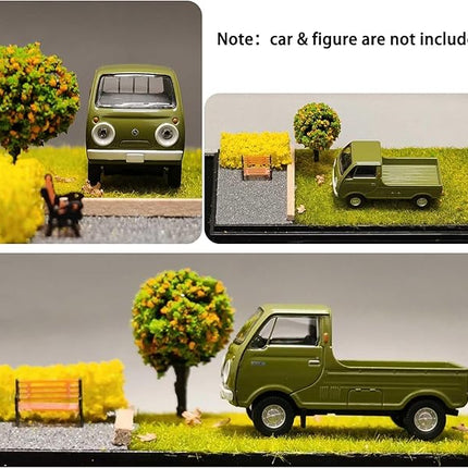 1/64 Scale Street Diorama Display Case- Clear Storage Case with Realistic Urban Road Scene for Hot Wheels, Matchbox & 1:64 Model Cars- Diecast Toy Garage-Fall