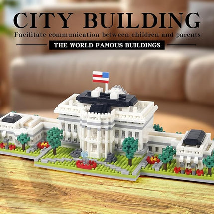 2000+ Micro Blocks White House Architecture Building Blocks,Creative Ideals Palace Decoration Collection, Perfect Present for 14+ Boys, Girls or Adults