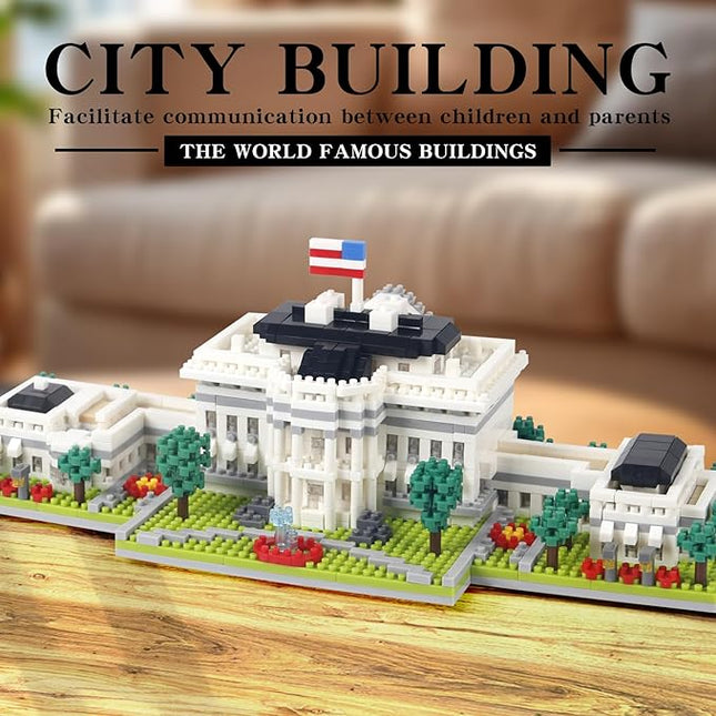 2000+ Micro Blocks White House Architecture Building Blocks,Creative Ideals Palace Decoration Collection, Perfect Present for 14+ Boys, Girls or Adults