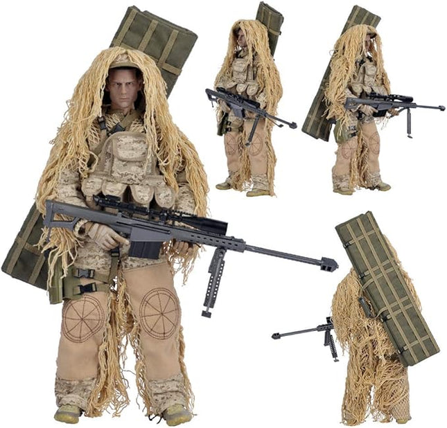 YEIBOBO ! Highly Detail Special Forces 12inch Action Figure SWAT Team (Sniper - Desert)