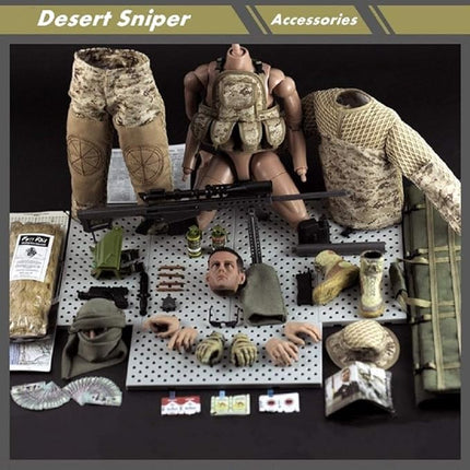 YEIBOBO ! Highly Detail Special Forces 12inch Action Figure SWAT Team (Sniper - Desert)
