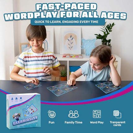 – Fast-Paced Transparent Word Card Game for Adults & Teens, Educational & Fun Travel Games for Road Trips, Party and Family Games for Kids & Adults Game Night Fun, 2–6 Players, Ages 8+