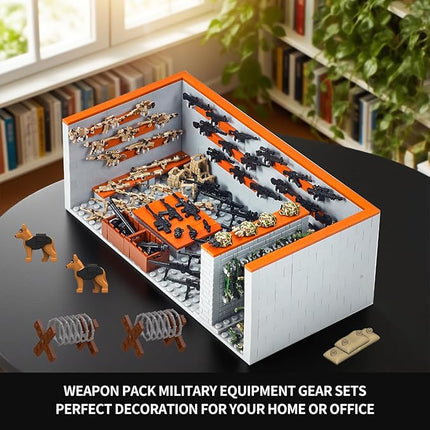 700 Piece Armory Building Set,WW2 Military Base Army Equipment Building Kit,STEM Battle Swat Team Toys,Weapon Pack Military Equipment Gear Sets,Christmas Birthday Gifts for Boys,Teens,Adults