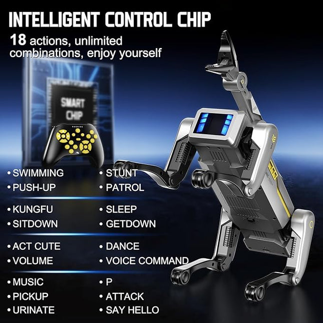 STEM Smart Robot Dog with Mechanical Claw, Grab & Carry Toys, Remote Control Programmable Robot Pet for Kids Ages 6+, Interactive Dog with 18+ Tricks, Gift for Boys & Girls