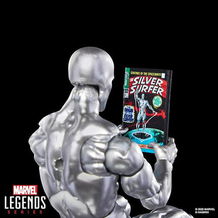 Marvel Legends Series Silver Surfer, Silver Surfer #1 (1968) and Fantastic Four Comics-Inspired Collectible 6-Inch Scale Action Figure with Character-Sized Comic Accessory