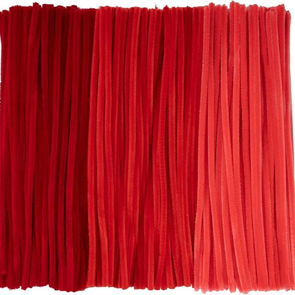 Caydo 300 Pieces Red Pipe Cleaners Craft Chenille Stems for DIY Art Creative Crafts Party Valentine's Day Decorations (12 Inch x 6 mm)