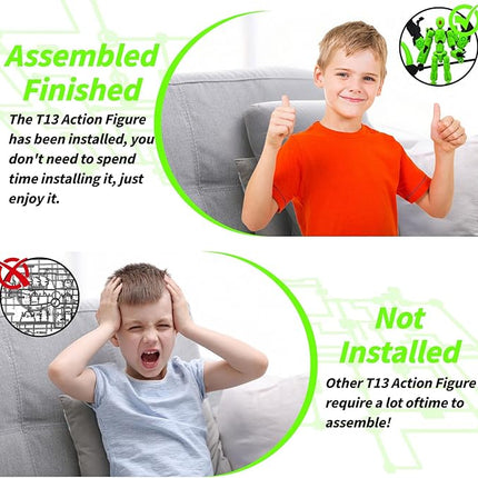 8Inch T13 Action Figure Assembly Completed,3D Printed Multi-Jointed Movable Toy Nova 13 Action Figures Desktop Decorations for Game Lovers Toy (Green)