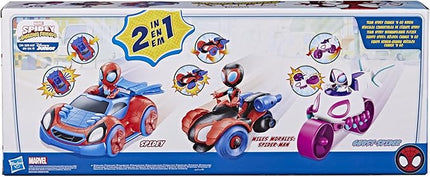 Spidey and His Amazing Friends Team Spidey Change ‘N Go Riders Playset, 3 Toy Cars and Action Figures, Marvel Super Hero Toys for 3 Year Old Boys and Girls and Up (Amazon Exclusive)