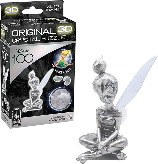 BePuzzled | Disney Platinum Tinkerbell Original 3D Crystal Puzzle, Ages 12 and Up