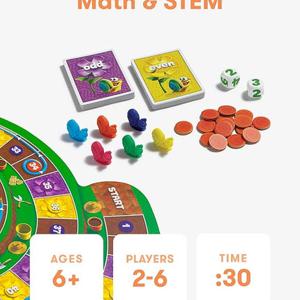SimplyFun Whirly’s World - Educational Board Game for Kids - Math Game to Teach Concept of Even & Odds - 2-6 Players, Ages 6 & Up