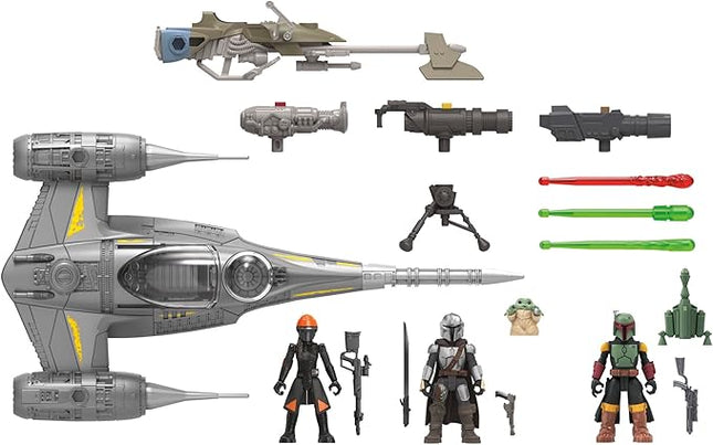 STAR WARS Mission Fleet Mando's N-1 Starfighter, 2.5-Inch Scale Mandalorian Action Figure Set, Toys for 4 Year Old Boys & Girls (Amazon Exclusive)