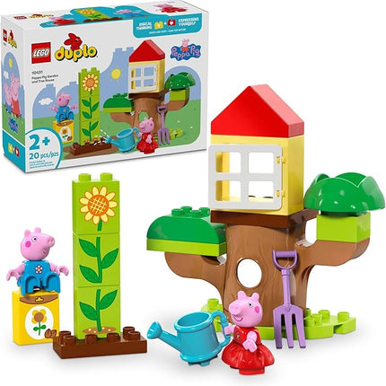 LEGO DUPLO Peppa Pig Garden and Tree House Toddler Toy, Building Block Learning Set for Preschool Kids with 2 Figures Included, Peppa Pig Toy Gift Idea for Toddlers Ages 2 and Up, 10431