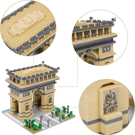 Building Blocks Set Arc De Triomphe Model Micro Building Blocks 2020 PCS Famous Architecture Building Kit, Gifts for Kids and Adult