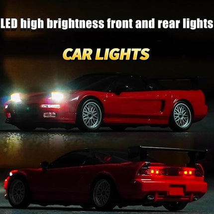 1:18 NSX Model LD1803 RC Drift Car 1/18 2.4G Remote Control on Road ESP Gyroscope LED Mini RC Racing Cars (Red)