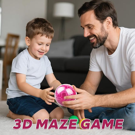 Amaze 3D Memory Sequential Maze Ball Puzzle Toy Gifts for Kids Adults - Challenges Game Lover Tiny Balls Brain Teasers Game (Rose)
