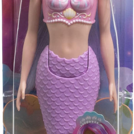 Barbie Mermaid Doll with Pink & Lilac Fantasy Hair & Headband Accessory, Toy with Shell-Inspired Bodice & Lavender Tail