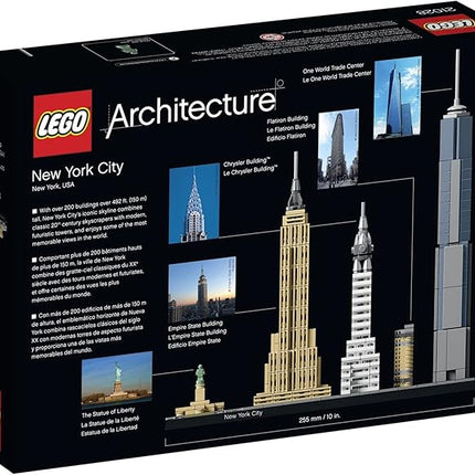 LEGO Architecture New York City Model Kit - Bedroom or Office Decor for Kids & Adults, Ages 12+ - Building Blocks to Display - NYC Gift & Souvenir Ideas - 21028