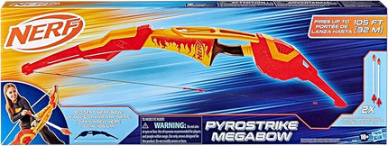 Nerf Pyrostrike Megabow, 42-Inch Bow Fires Arrows Up to 105 Feet, 2 Arrows with Soft Tips, Kids Outdoor Toys & Gifts, Ages 10+ (Amazon Exclusive)