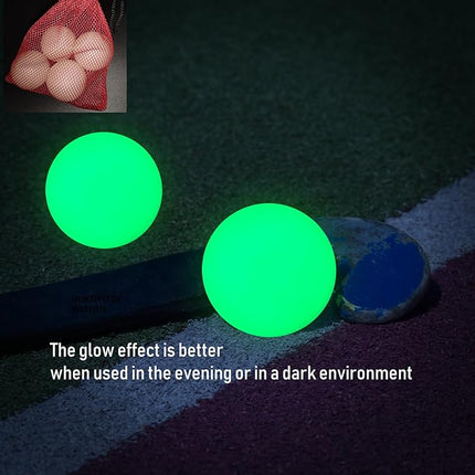 Street Hockey Balls Glow in The Dark Sports Balls for Indoor Outdoor Road Roller Hockey and Field Hockey Games - Pack of 4