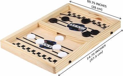 Ankit Toys & Games Fast Sling Puck Board Game – Wooden Indoor Tabletop Hockey Game for Kids & Adults | Fun Family Party Game | Fast-Paced Action, Strategy & Skill Play