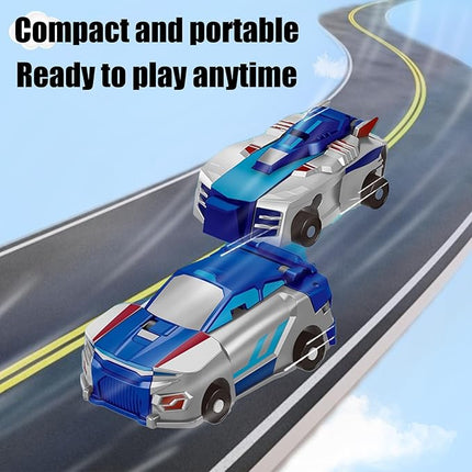 2-in-1 Collision Transformation Dinosaur Car Toy |Magnetic Cars Convertible Robot Toys|DinosaurToys for Kids 3-12 Ideal Christmas Birthday Gift for Boys (Blue)