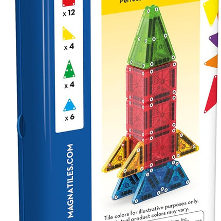 MAGNA-TILES microMAGS 26-Piece Travel Magnetic Construction Set – Bold Colors, The Original Magnetic Building Brand