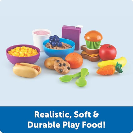 Learning Resources New Sprouts Munch It! Food Set - Food Kitchen Accessories, Pretend Toys, Toddler Picnic Table Games,Kitchen Set, Grocery Fine Motor Skills, Montessori Cooking